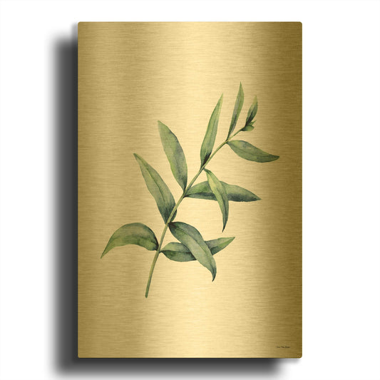 'Eucalyptus V' By Seven Trees Design Gold Metal Wall Art