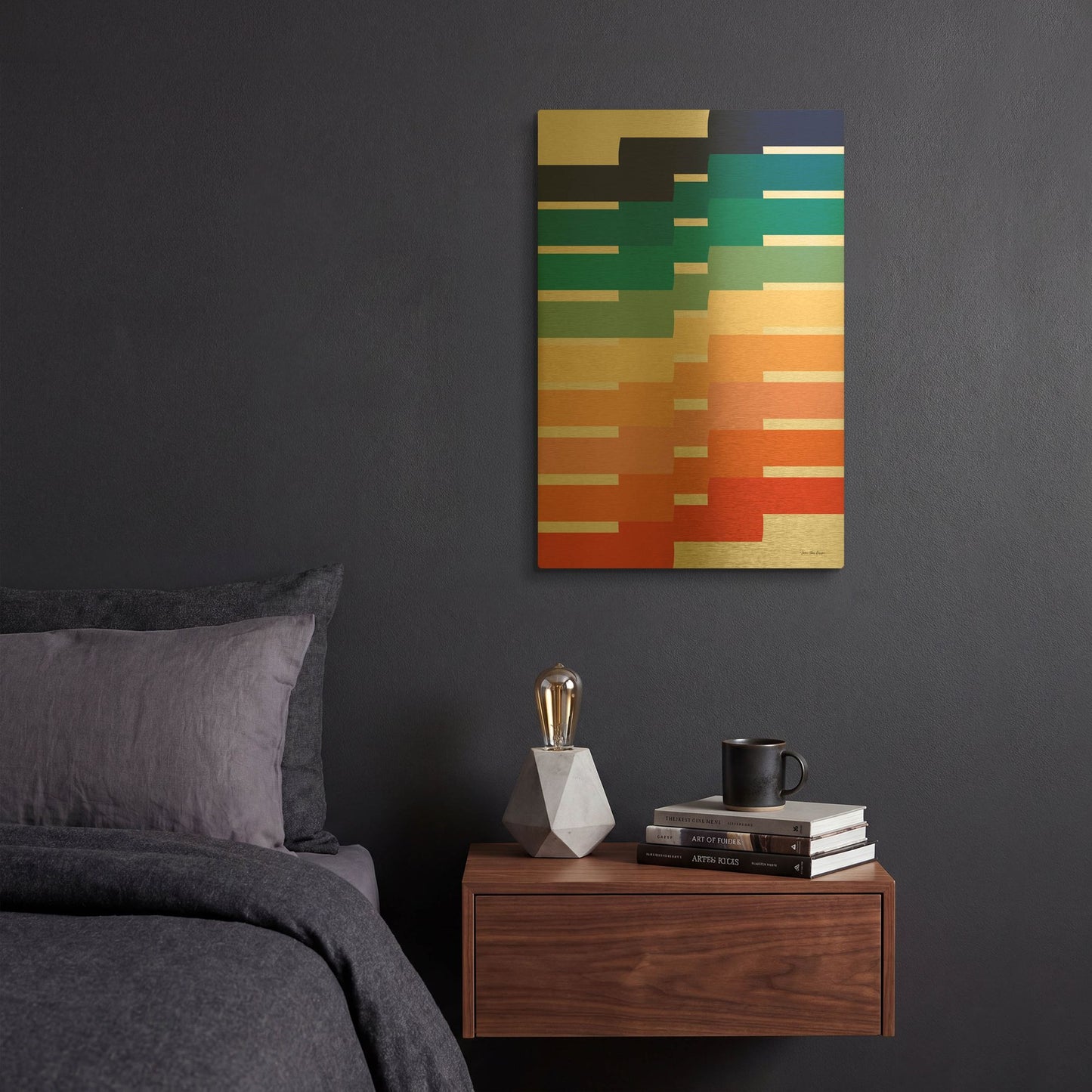 'Modern Geometry I' By Seven Trees Design Gold Metal Wall Art