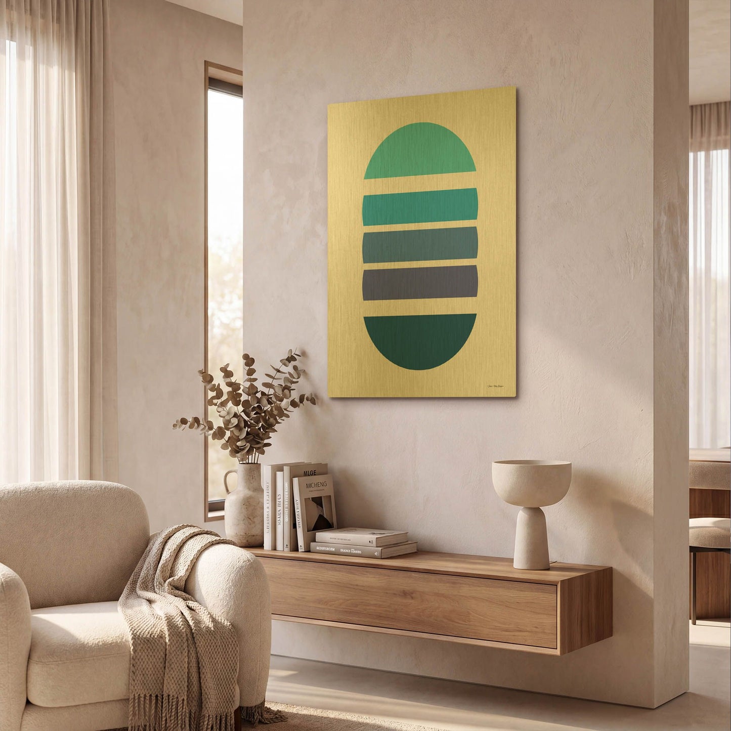 'Modern Geometry II' By Seven Trees Design Gold Metal Wall Art