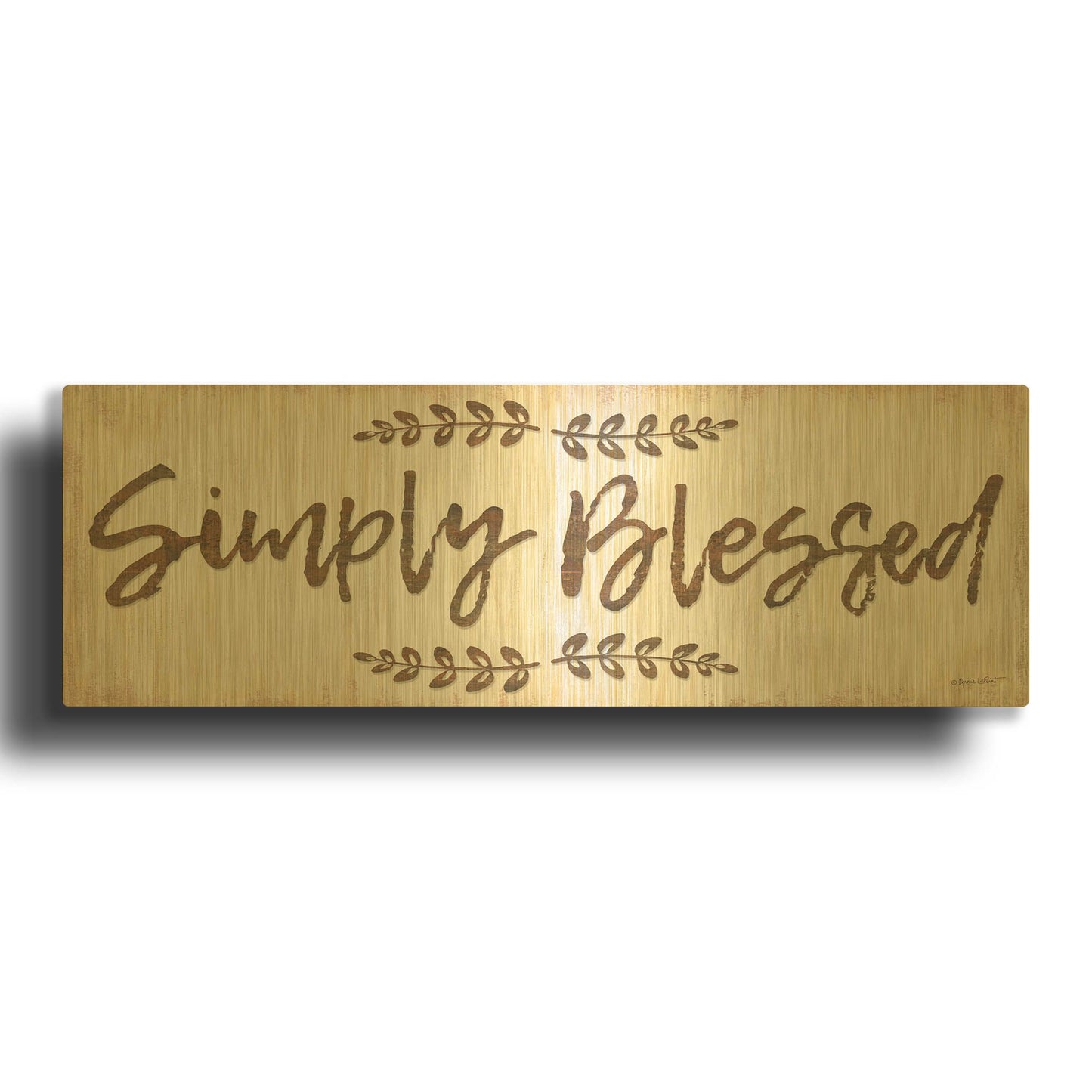 'Simply Blessed' By Annie LaPoint Gold Metal Wall Art