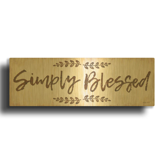 'Simply Blessed' By Annie LaPoint Gold Metal Wall Art