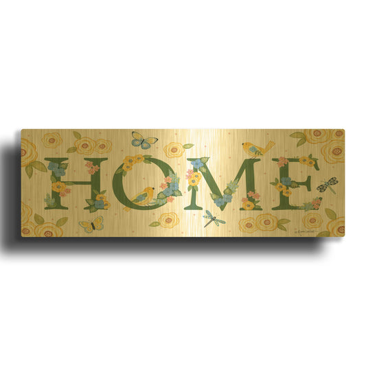 'Bloom & Grow Home' By Annie LaPoint Gold Metal Wall Art