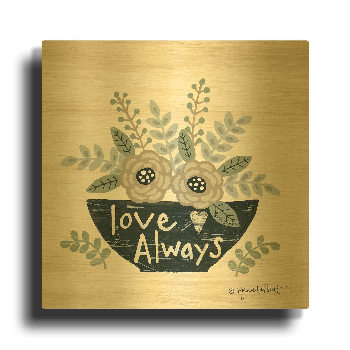 'Love Always' By Annie LaPoint Gold Metal Wall Art