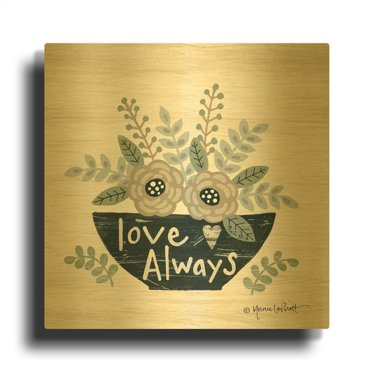 'Love Always' By Annie LaPoint Gold Metal Wall Art