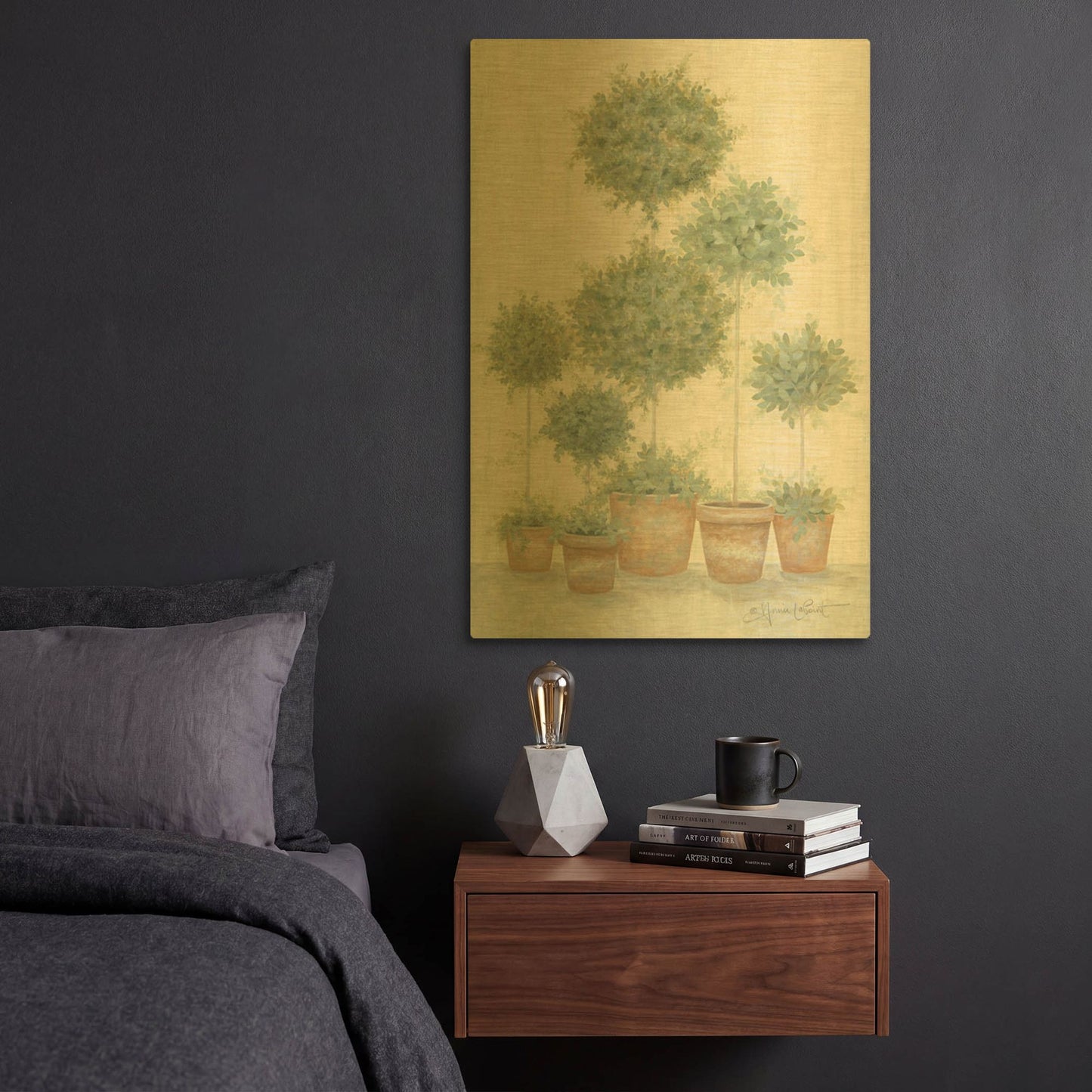 'Tall Topiaries' By Annie LaPoint Gold Metal Wall Art