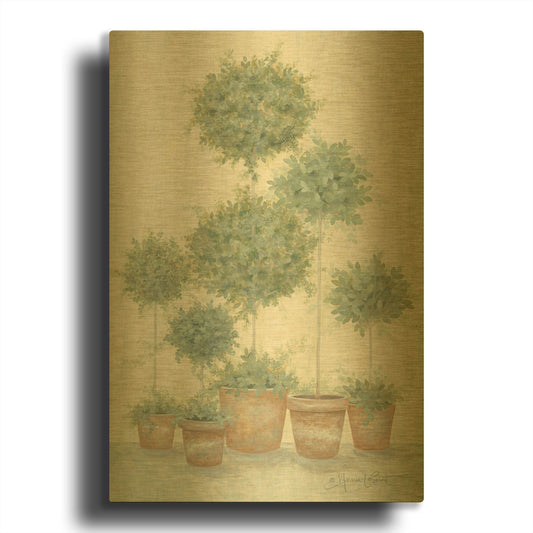 'Tall Topiaries' By Annie LaPoint Gold Metal Wall Art