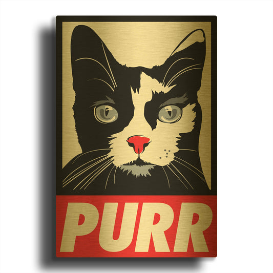 'Purr Propaganda' By Rachel Caldwell Gold Metal Wall Art