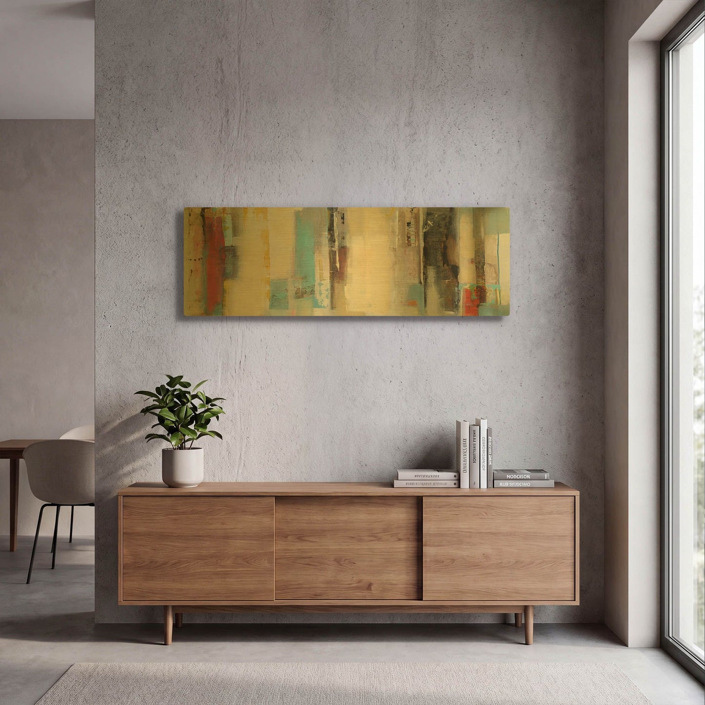 'Serie Caminos #11' By Ines Benedicto Gold Metal Wall Art