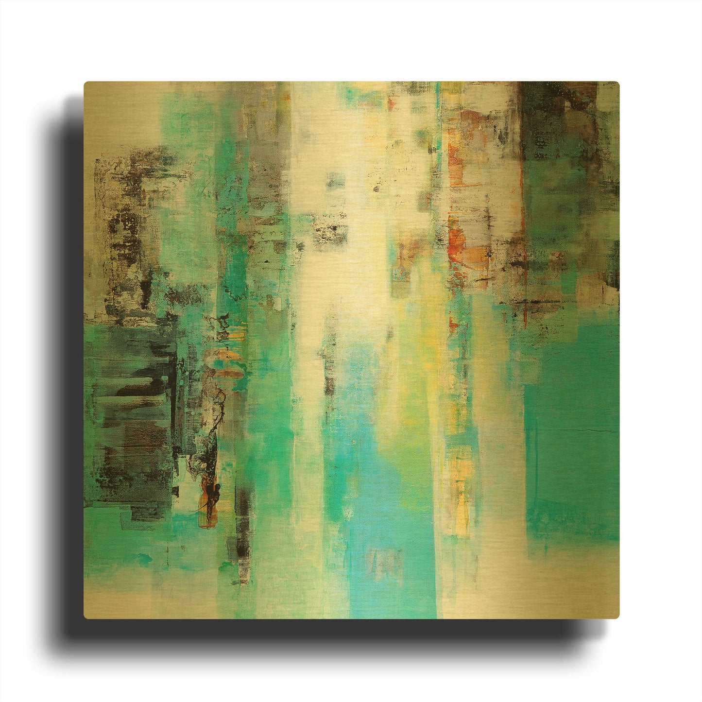 'Serie Caminos #22' By Ines Benedicto Gold Metal Wall Art
