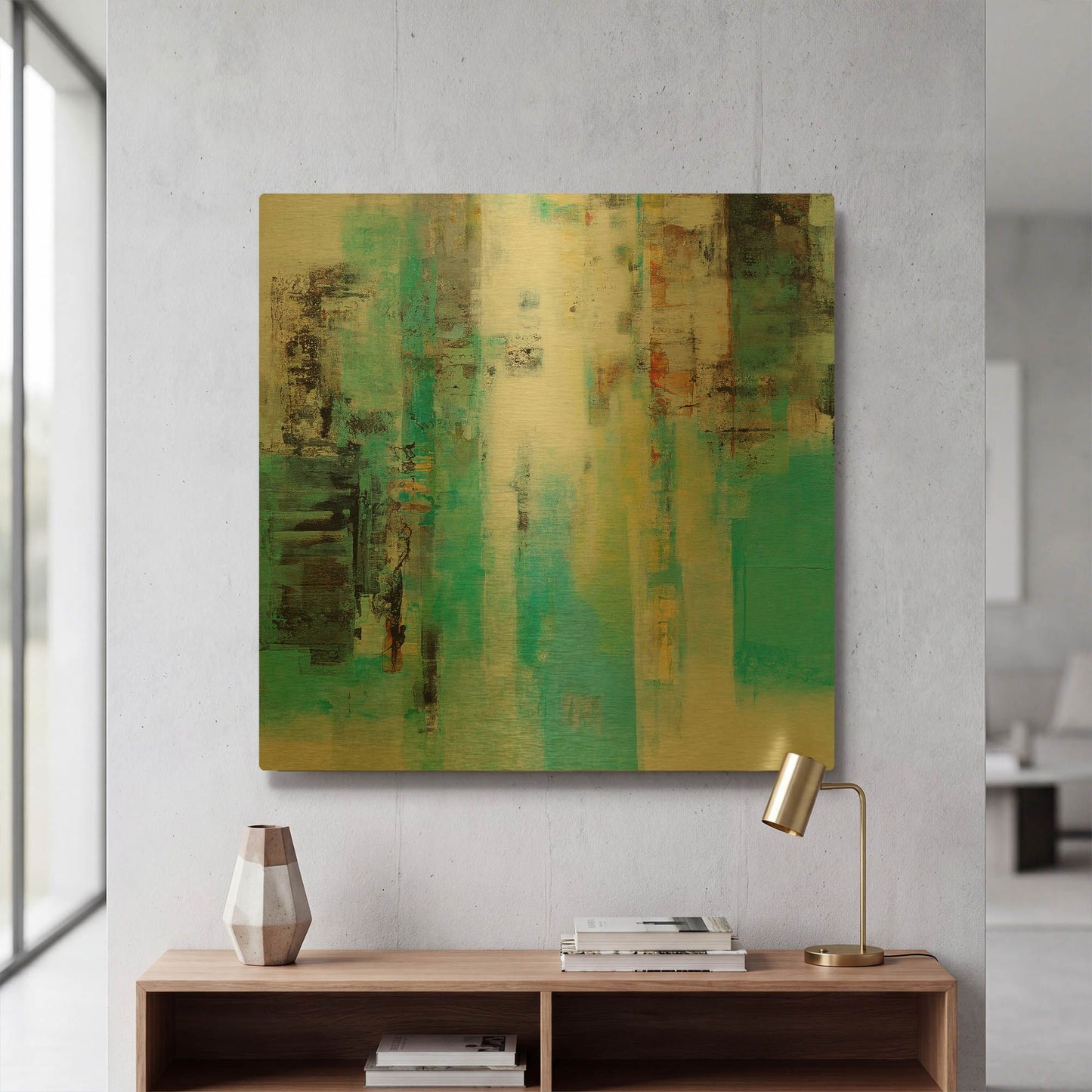 'Serie Caminos #22' By Ines Benedicto Gold Metal Wall Art