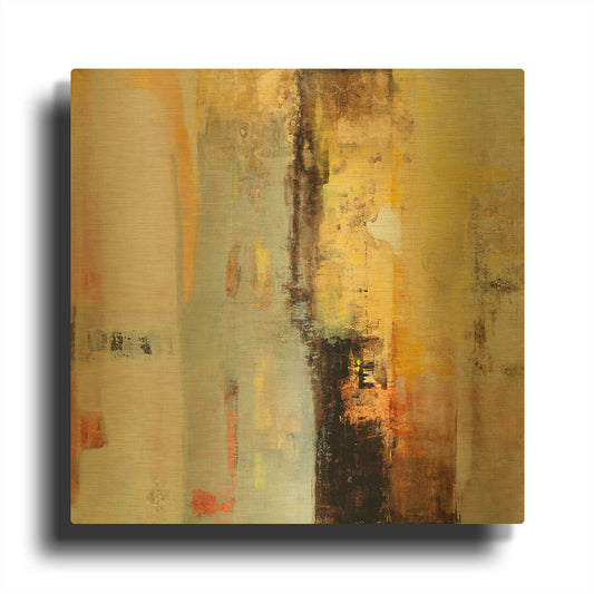 'Serie Caminos #45' By Ines Benedicto Gold Metal Wall Art