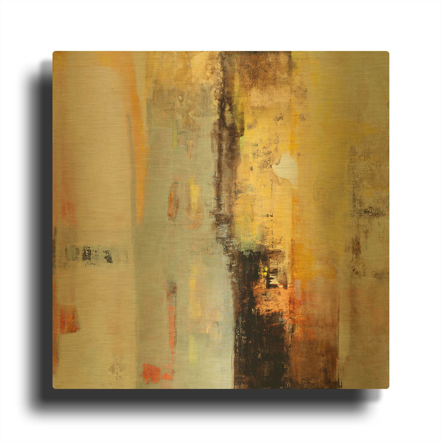 'Serie Caminos #45' By Ines Benedicto Gold Metal Wall Art