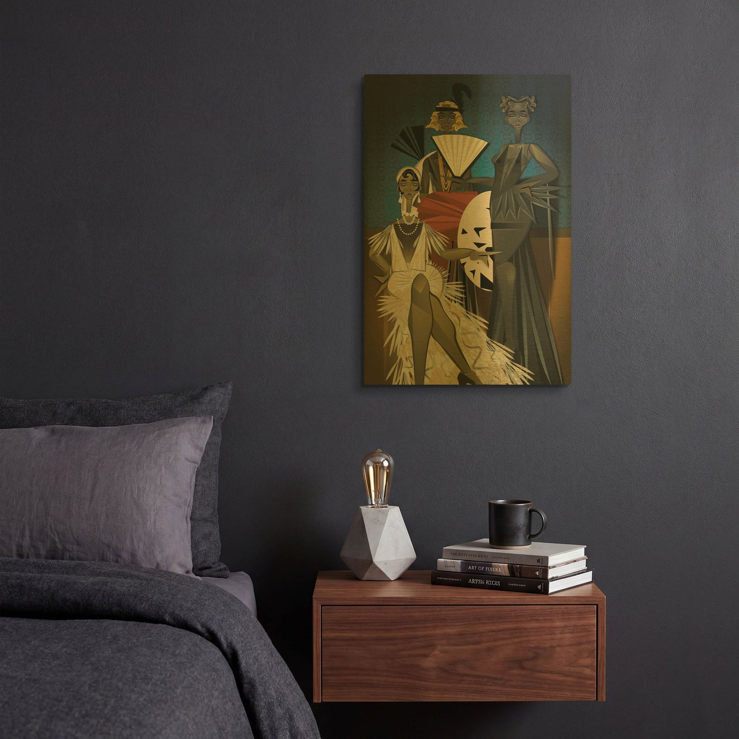 'Harlem Nights' By Jaleel Campbell Gold Metal Wall Art