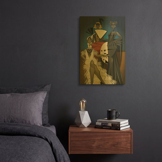 'Harlem Nights' By Jaleel Campbell Gold Metal Wall Art