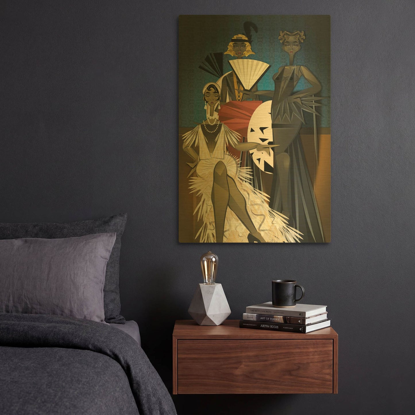 'Harlem Nights' By Jaleel Campbell Gold Metal Wall Art