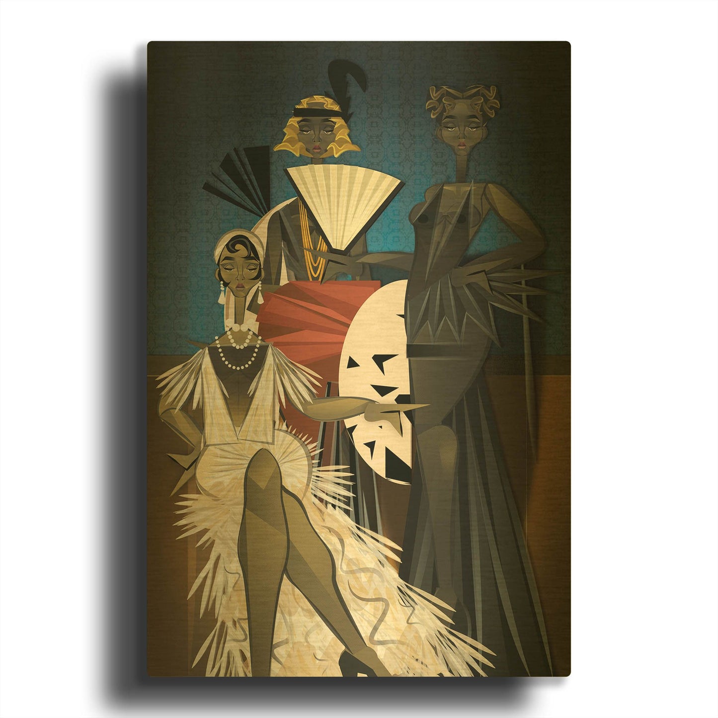 'Harlem Nights' By Jaleel Campbell Gold Metal Wall Art