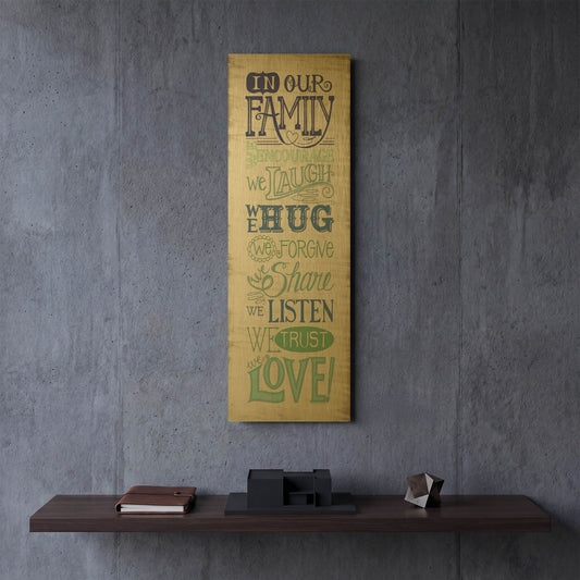 'In Our Family' By Deb Strain Gold Metal Wall Art