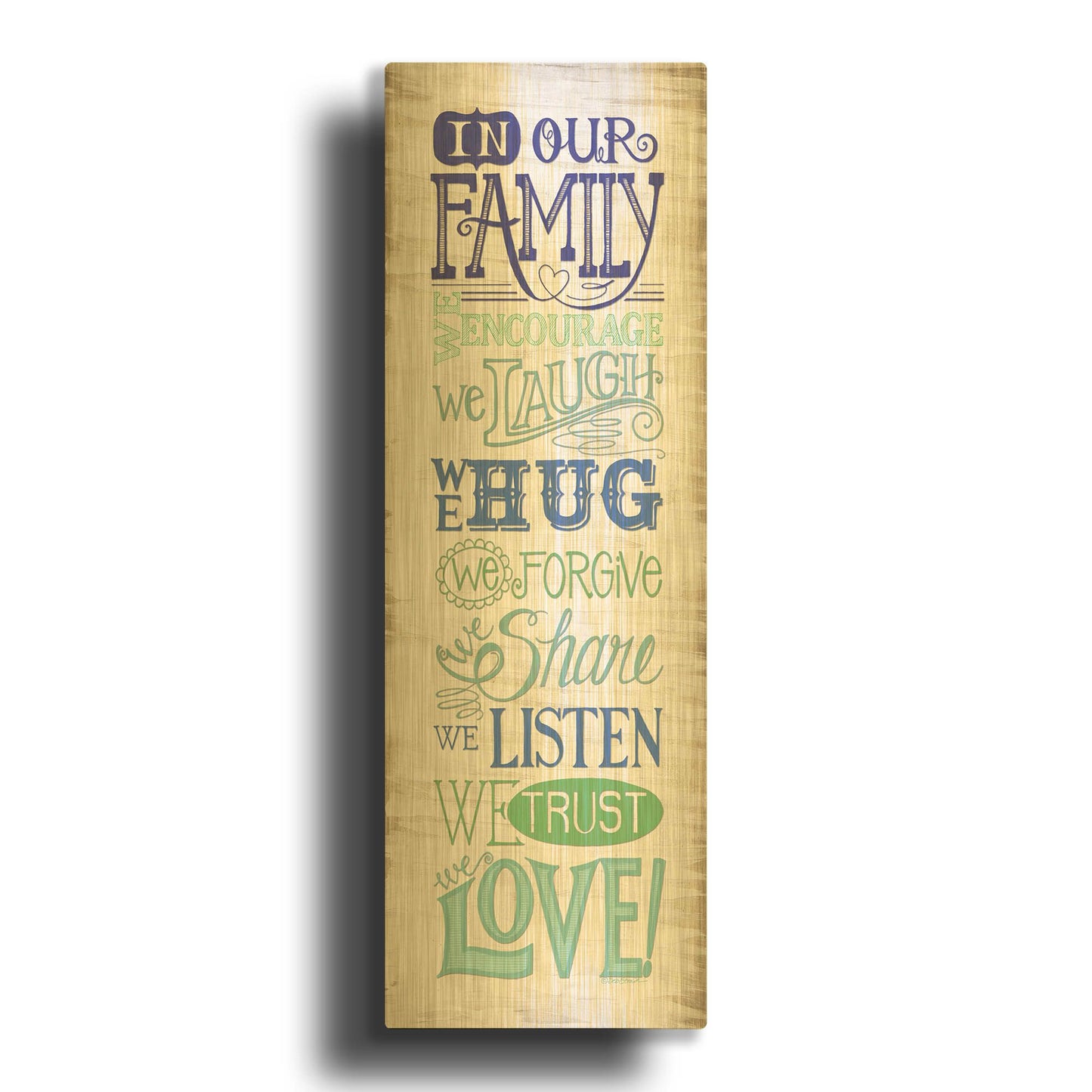 'In Our Family' By Deb Strain Gold Metal Wall Art