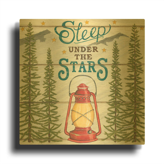 'Sleep Under the Stars' By Deb Strain Gold Metal Wall Art