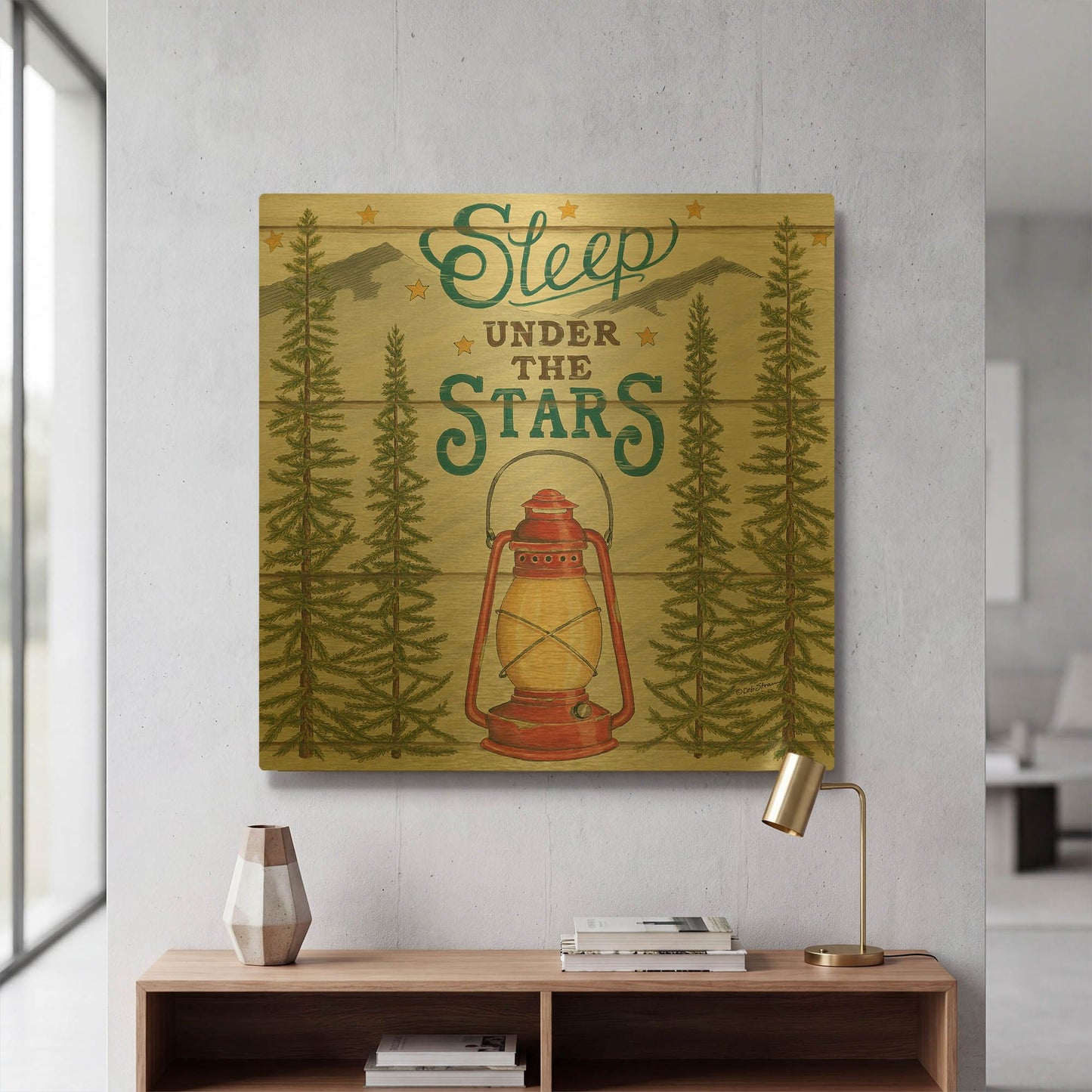 'Sleep Under the Stars' By Deb Strain Gold Metal Wall Art