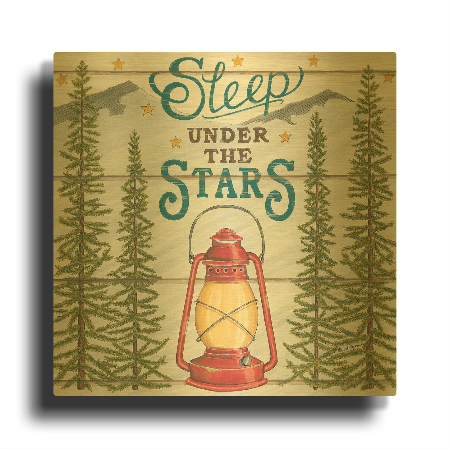 'Sleep Under the Stars' By Deb Strain Gold Metal Wall Art