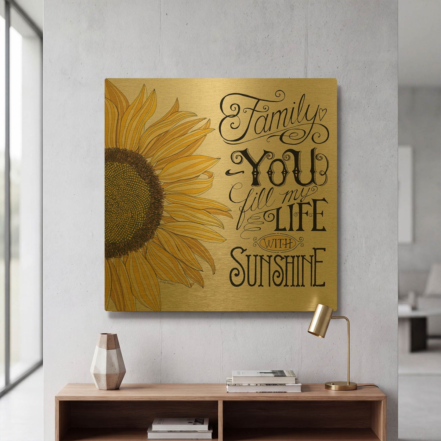'Fill My Life With Sunshine' By Deb Strain Gold Metal Wall Art