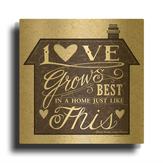 'In a Home' By Deb Strain Gold Metal Wall Art