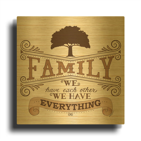 'Family' By Deb Strain Gold Metal Wall Art