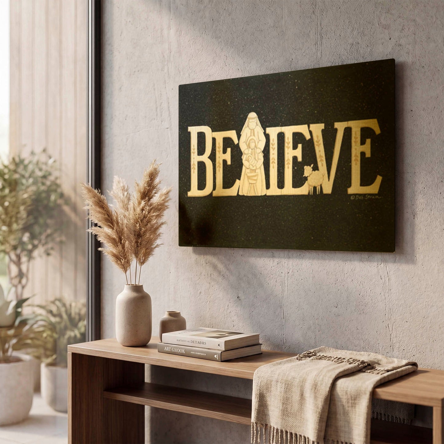 'Believe' By Deb Strain Gold Metal Wall Art