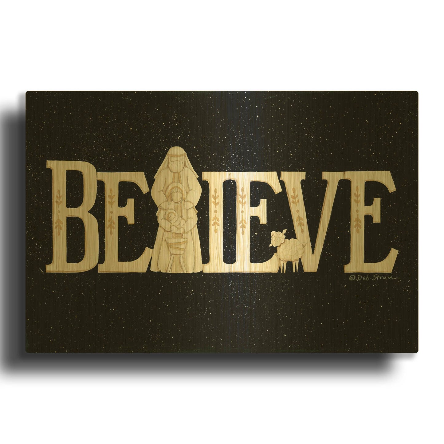 'Believe' By Deb Strain Gold Metal Wall Art