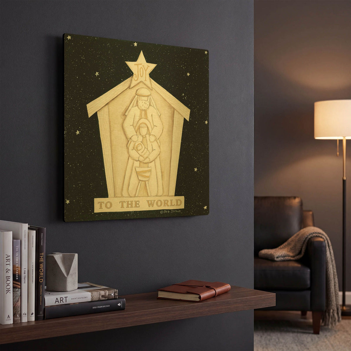 'Joy Manger' By Deb Strain Gold Metal Wall Art