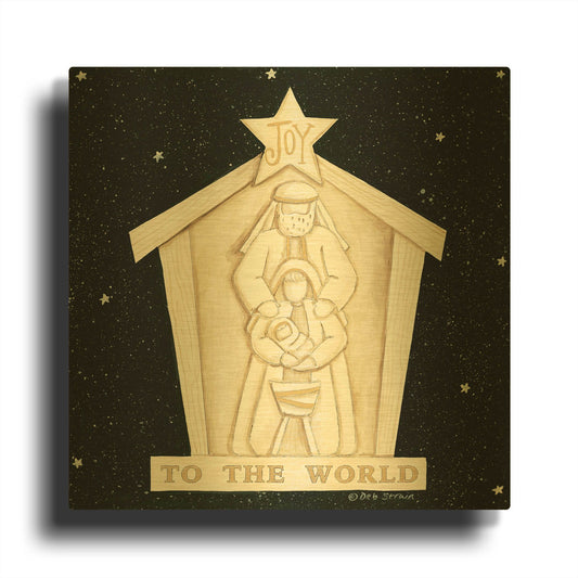 'Joy Manger' By Deb Strain Gold Metal Wall Art
