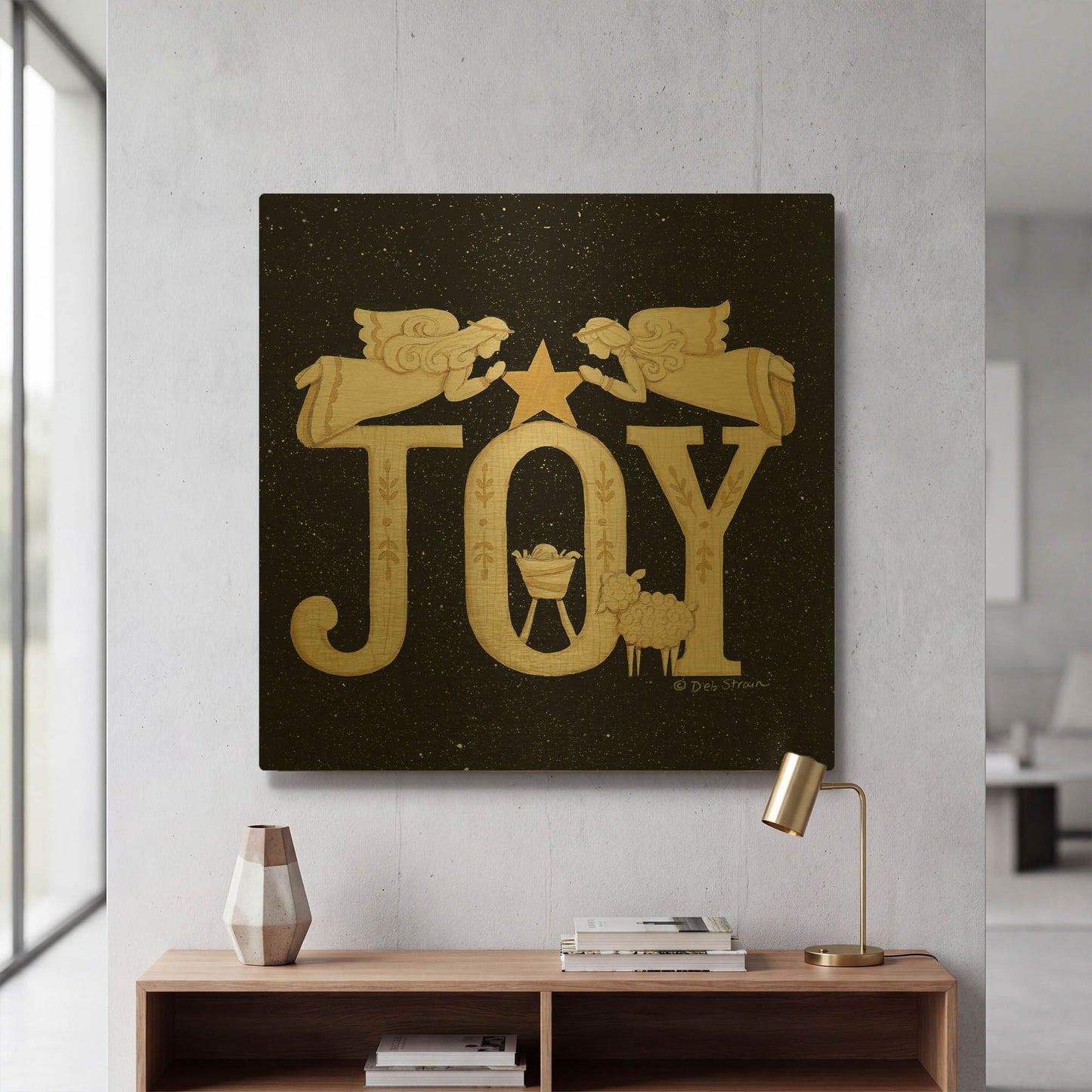 'Joy Angels' By Deb Strain Gold Metal Wall Art