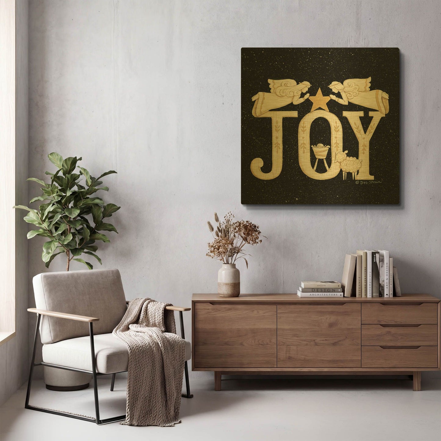 'Joy Angels' By Deb Strain Gold Metal Wall Art