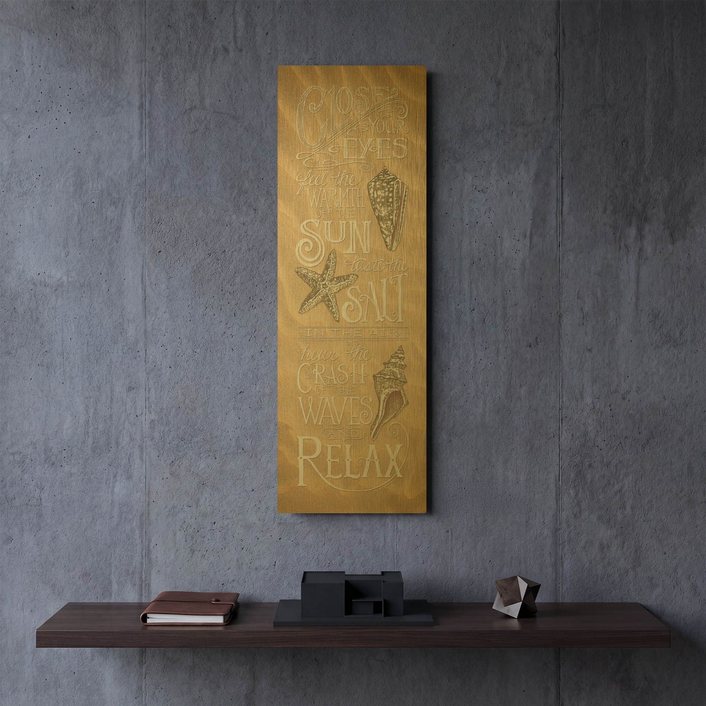 'Close Your Eyes' By Deb Strain Gold Metal Wall Art