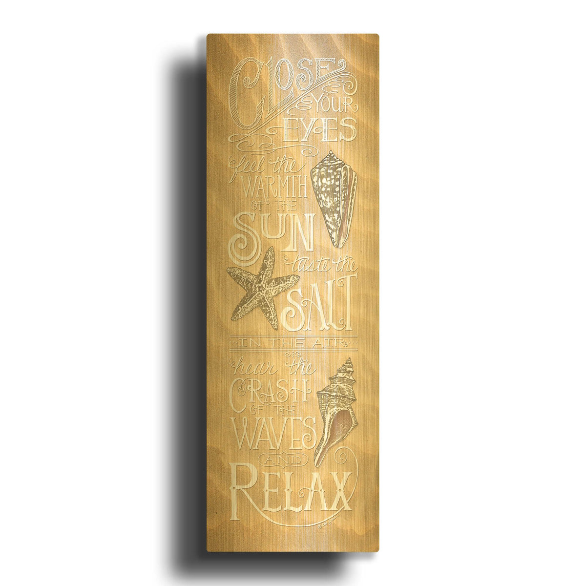 'Close Your Eyes' By Deb Strain Gold Metal Wall Art