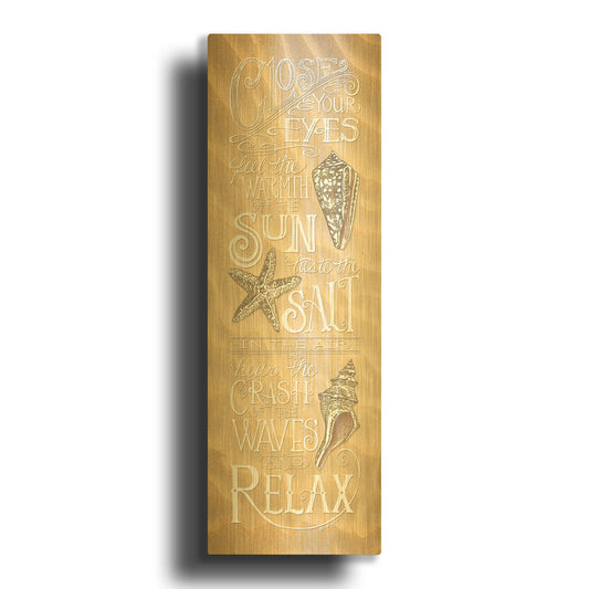 'Close Your Eyes' By Deb Strain Gold Metal Wall Art