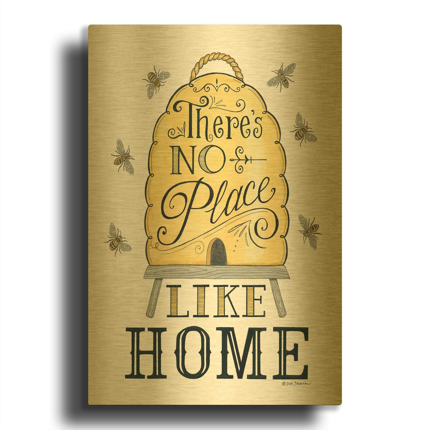 'There' By Deb Strain Gold Metal Wall Art