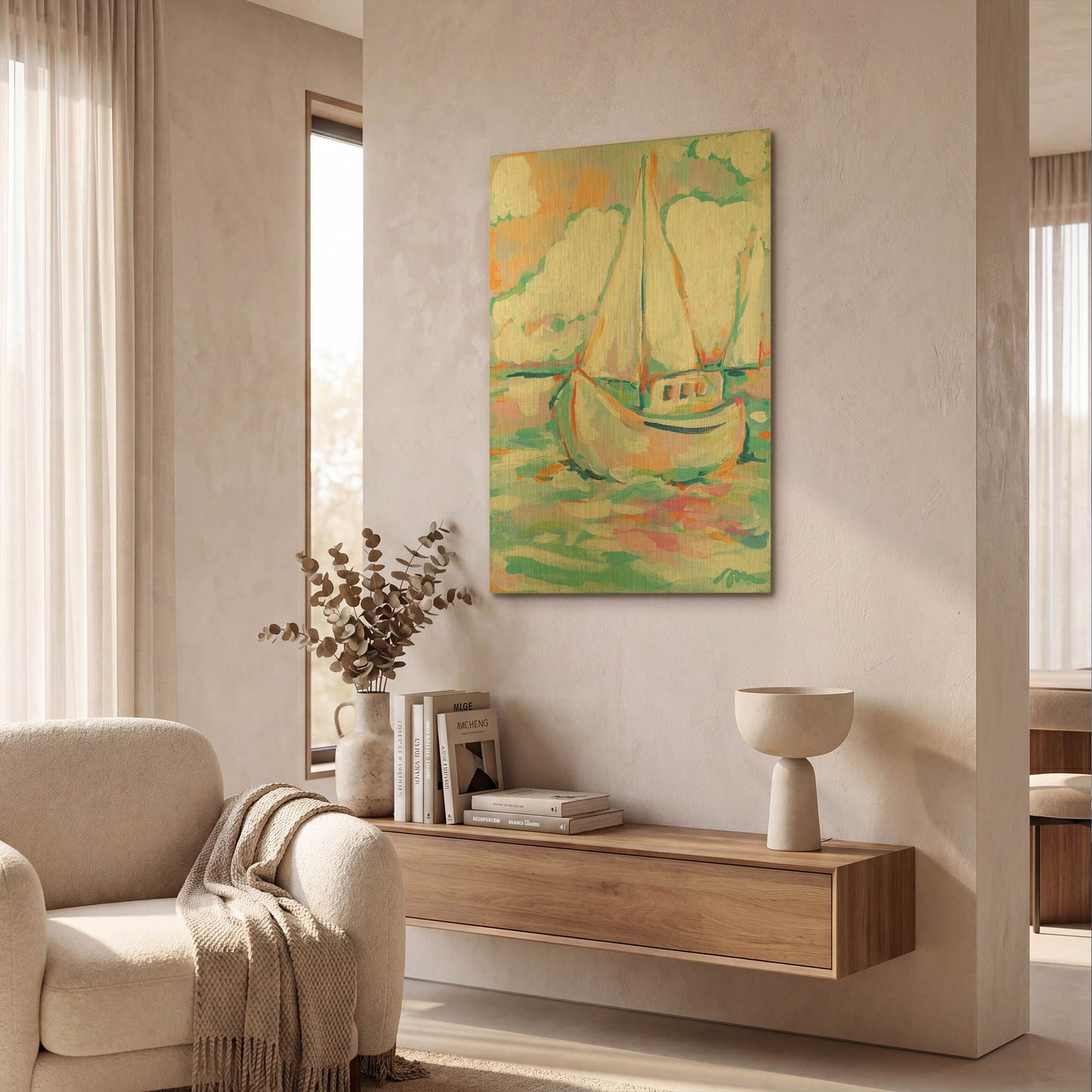 'Pink Sea' By Jessica Mingo Gold Metal Wall Art