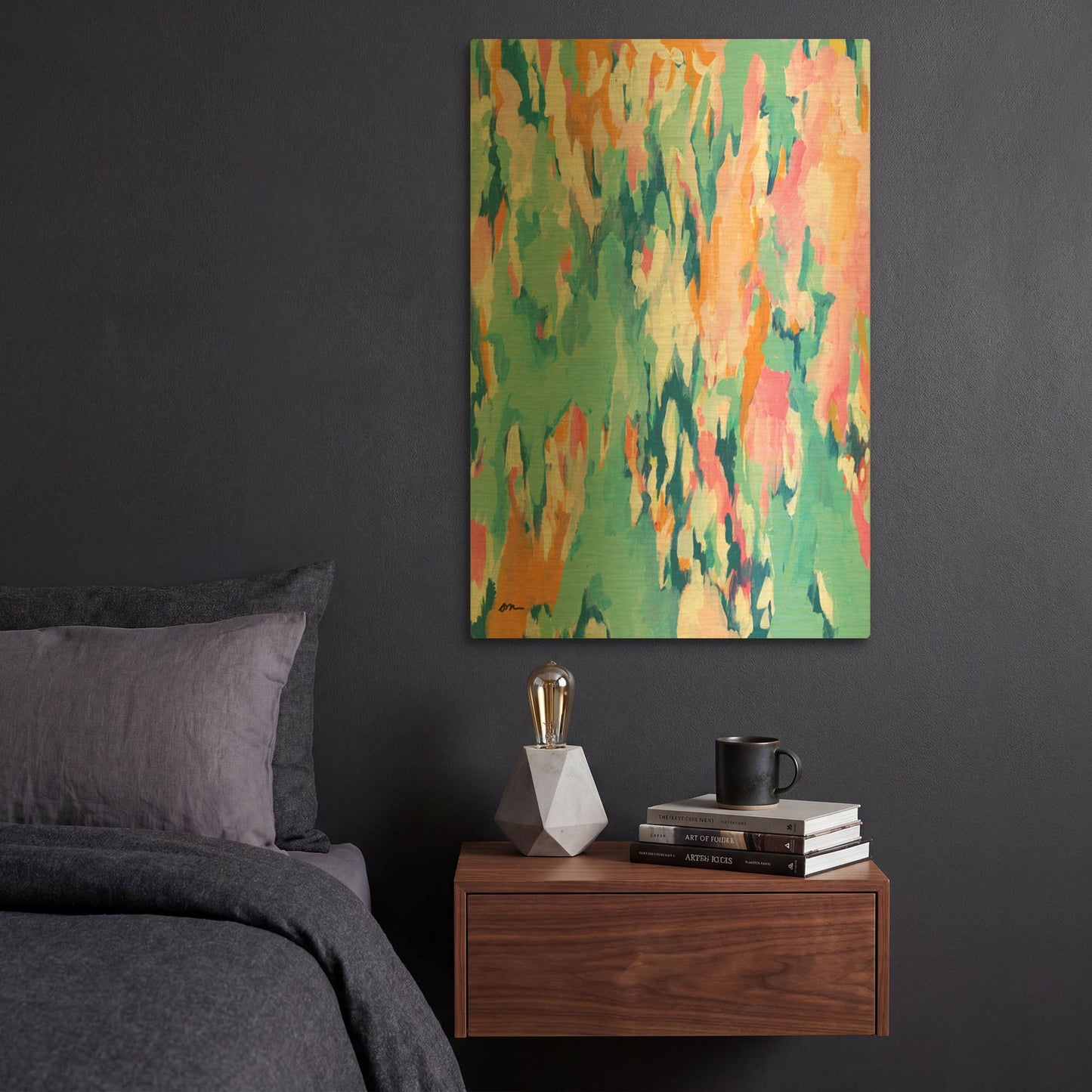 'Abstract Aqua' By Jessica Mingo Gold Metal Wall Art