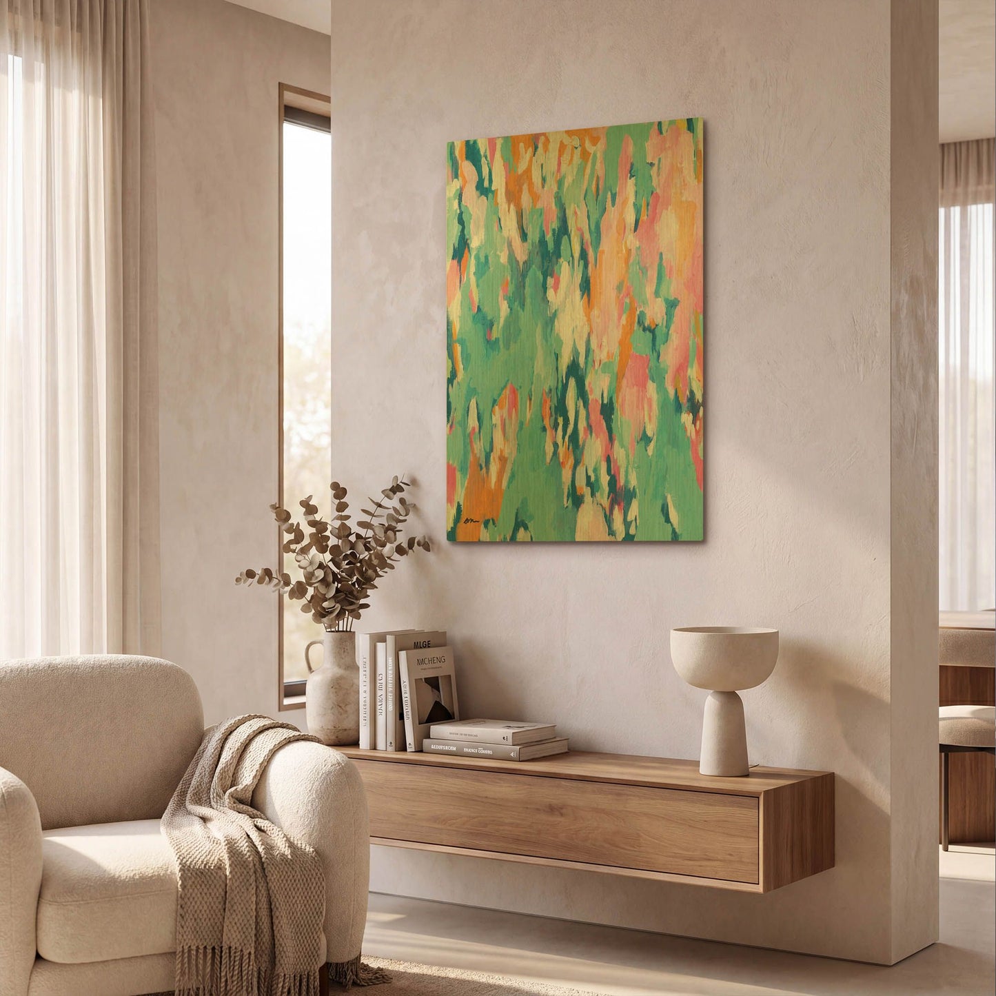 'Abstract Aqua' By Jessica Mingo Gold Metal Wall Art