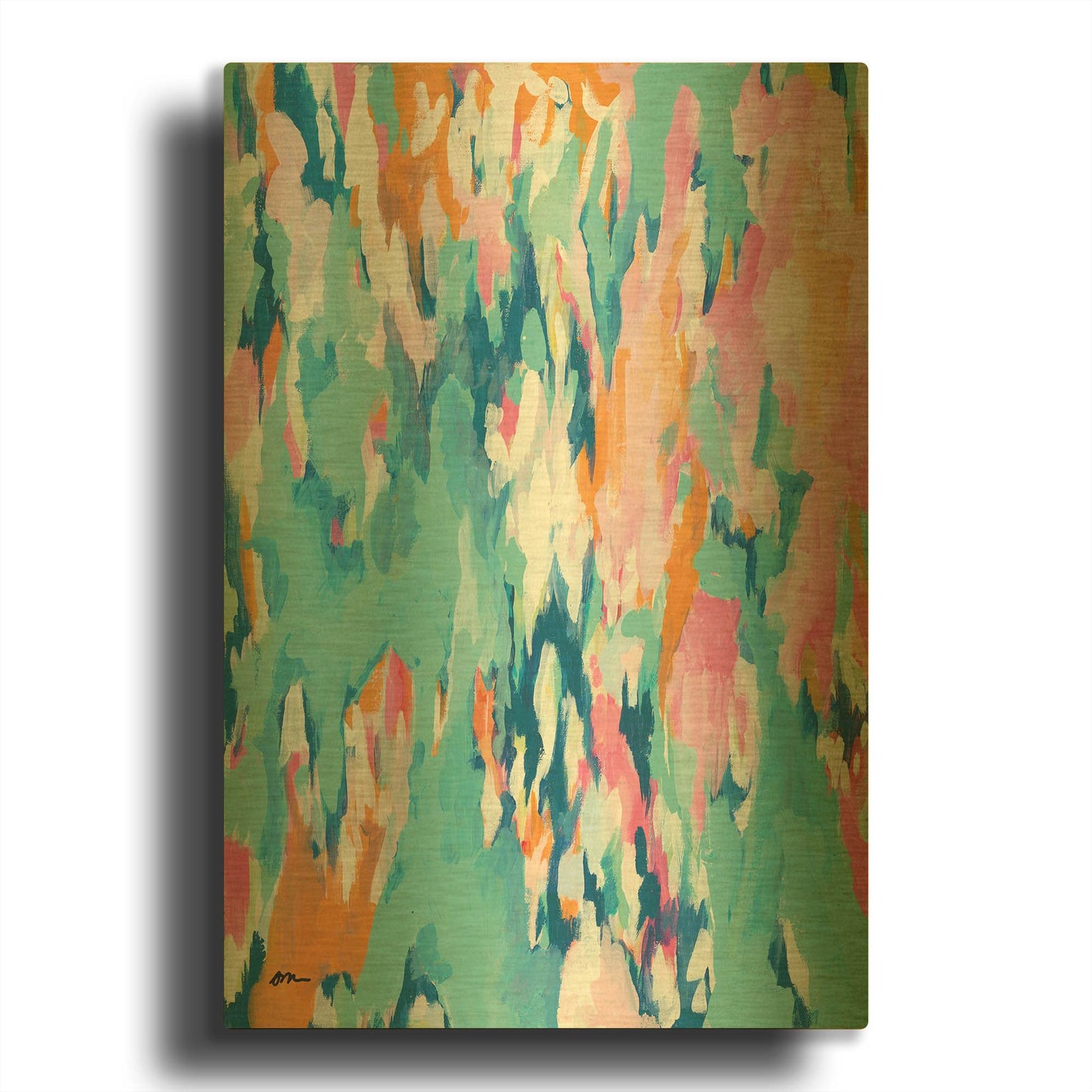 'Abstract Aqua' By Jessica Mingo Gold Metal Wall Art