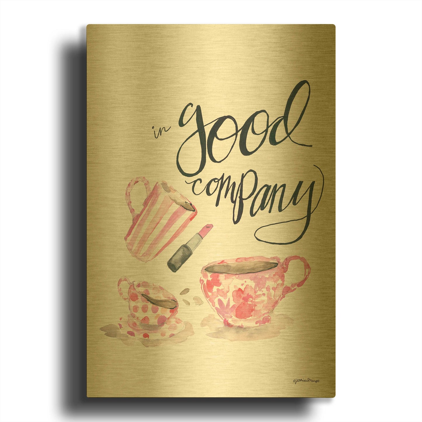 'In Good Company' By Jessica Mingo Gold Metal Wall Art