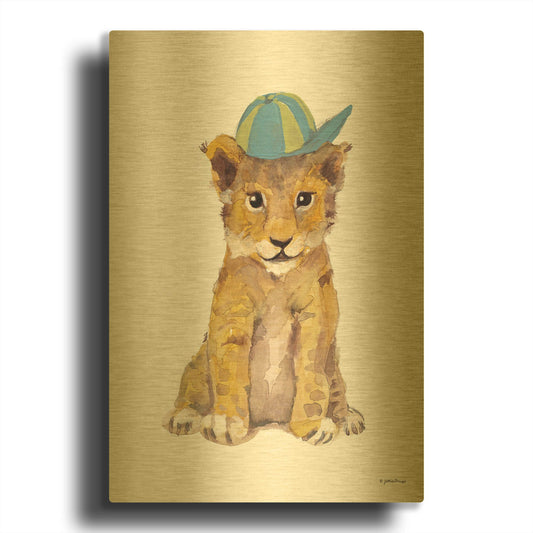 'Cool Cub' By Jessica Mingo Gold Metal Wall Art