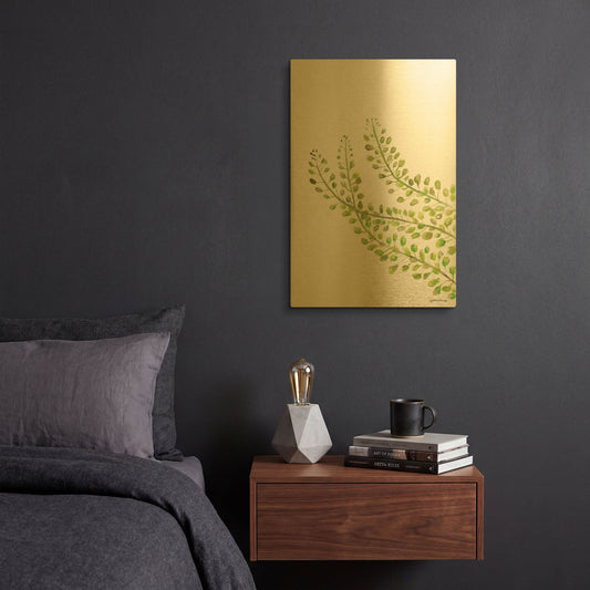 'Green Bliss' By Jessica Mingo Gold Metal Wall Art
