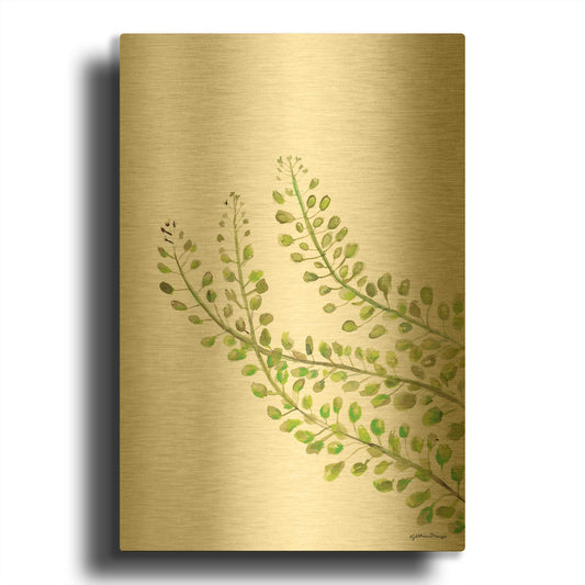 'Green Bliss' By Jessica Mingo Gold Metal Wall Art