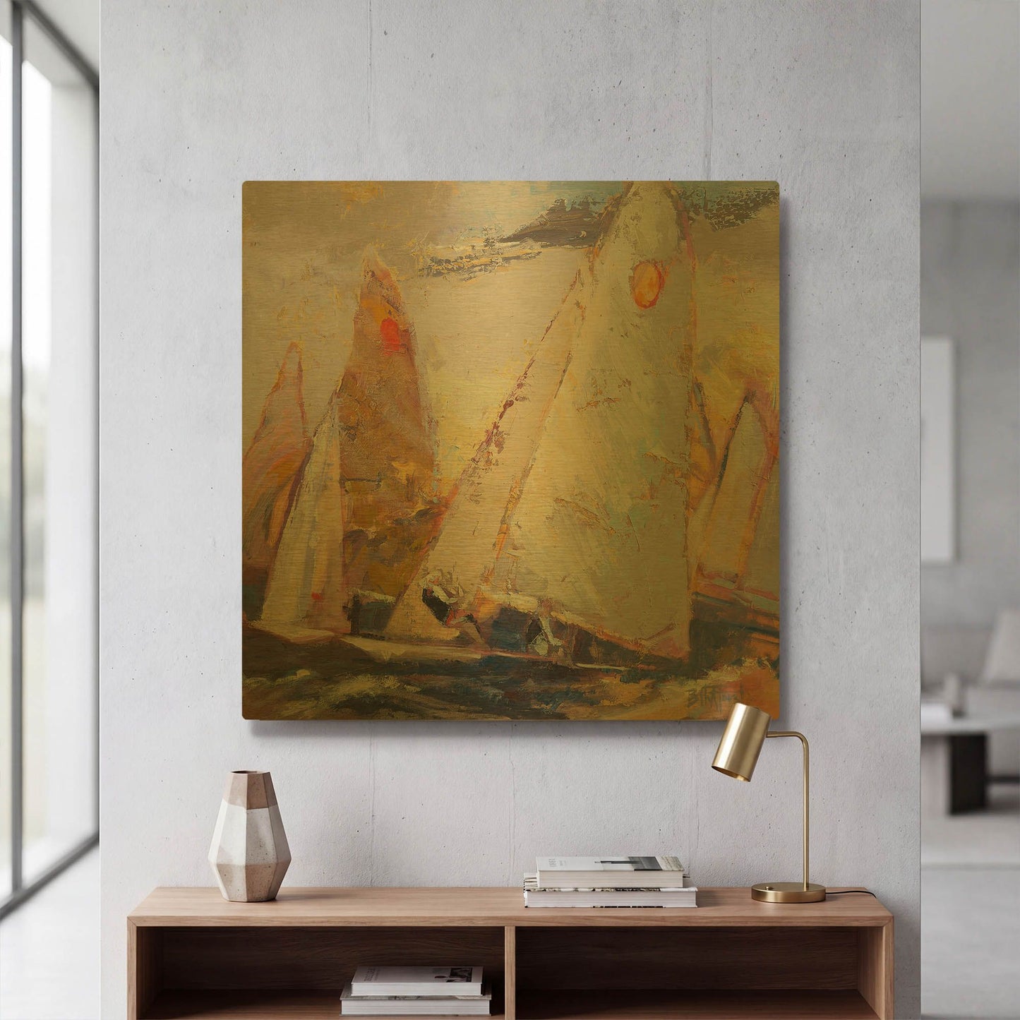 'Caramel Wind' By Beth Forst Gold Metal Wall Art
