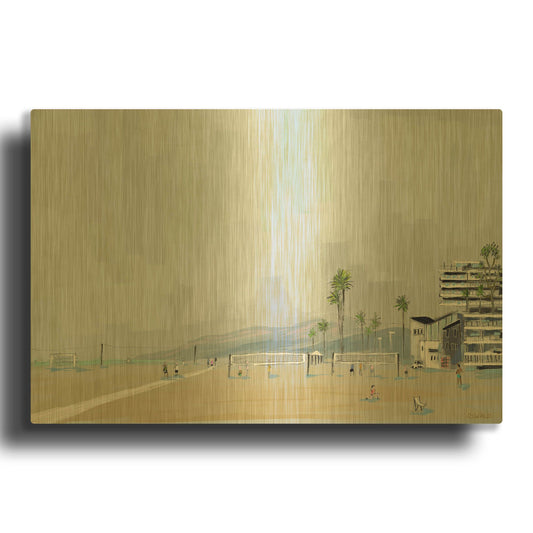 'Annenberg Beach House' By Pete Oswald Gold Metal Wall Art