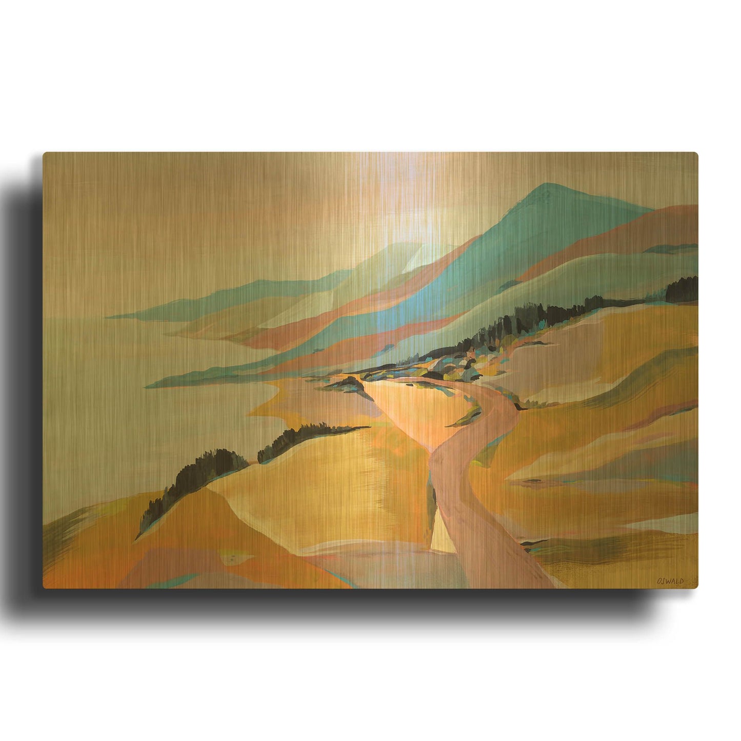 'Monterey to The Sea' By Pete Oswald Gold Metal Wall Art