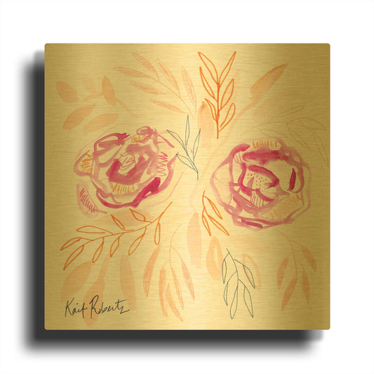 'Adore' By Kait Roberts Gold Metal Wall Art
